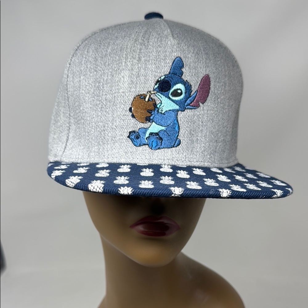 Disney Stitch Blue Aloha Hawaiian Theme Adult Baseball Cap